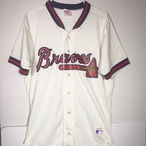 Rawlings MLB Atlanta Braves Baseball Button Jersey